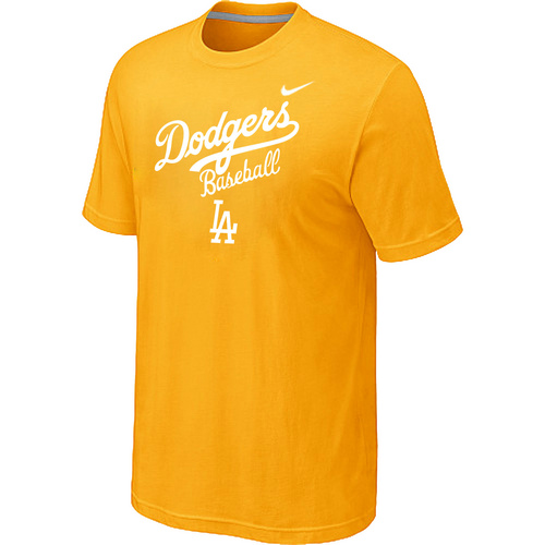 Nike MLB Los Angeles Dodgers 2014 Home Practice T-Shirt Yellow