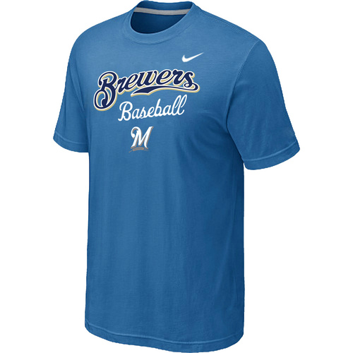 Nike MLB Milwaukee Brewers 2014 Home Practice T-Shirt Lt.Blue