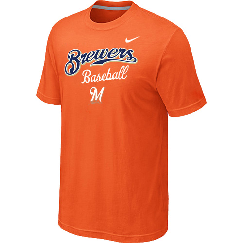 Nike MLB Milwaukee Brewers 2014 Home Practice T-Shirt Orange