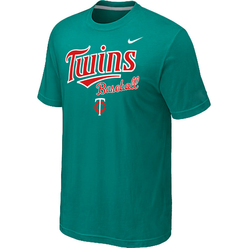 Nike MLB Minnesota Twins 2014 Home Practice T-Shirt Green - Click Image to Close