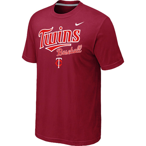 Nike MLB Minnesota Twins 2014 Home Practice T-Shirt Red - Click Image to Close