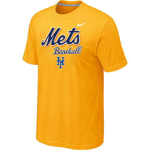 Nike MLB New York Mets 2014 Home Practice T-Shirt Yellow - Click Image to Close