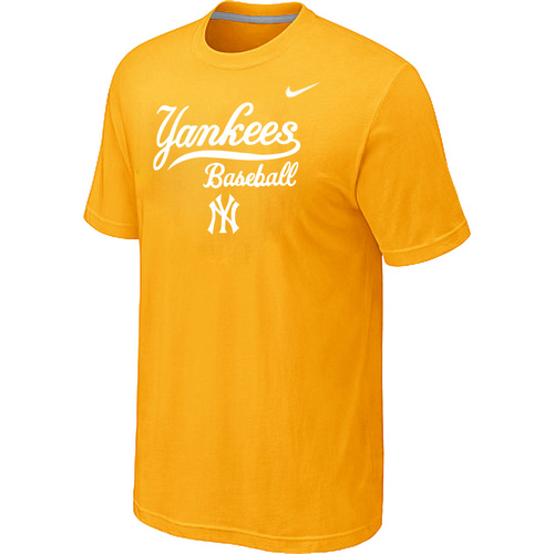 Nike MLB New York Yankees 2014 Home Practice T-Shirt Yellow
