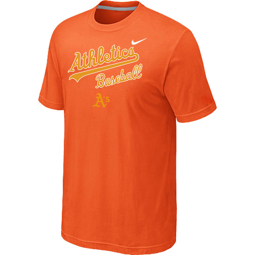 Nike MLB Oakland Athletics 2014 Home Practice T-Shirt Orange - Click Image to Close