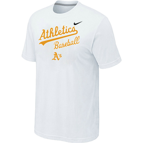 Nike MLB Oakland Athletics 2014 Home Practice T-Shirt White