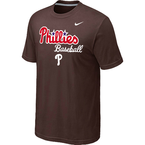 Nike MLB Philadelphia Phillies 2014 Home Practice T-Shirt Brown