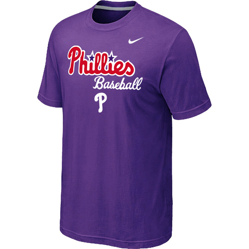 Nike MLB Philadelphia Phillies 2014 Home Practice T-Shirt Purple