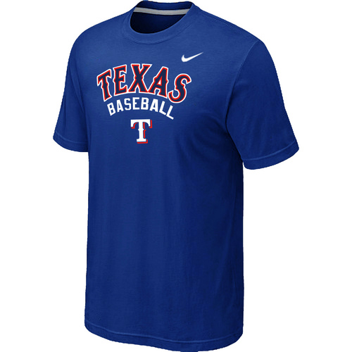 Nike MLB Texas Rangers 2014 Home Practice T-Shirt Blue - Click Image to Close