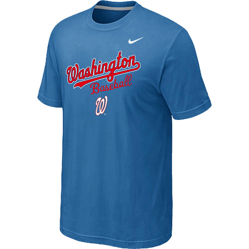 Nike MLB Washington Nationals 2014 Home Practice T-Shirt Lt.Blue - Click Image to Close