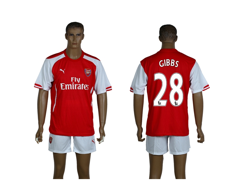 2014-15 Arsenal 28 Gibbs Home Jerseys