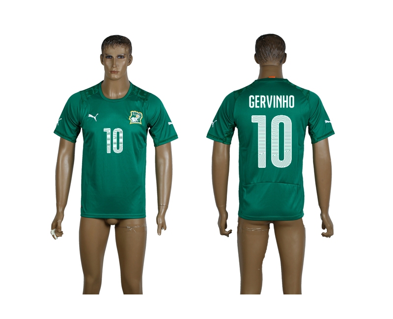 Cote d'Ivoire 10 Gervinho 2014 World Cup Away Thailand Jerseys