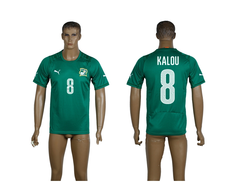 Cote d'Ivoire 8 Kalou 2014 World Cup Away Thailand Jerseys