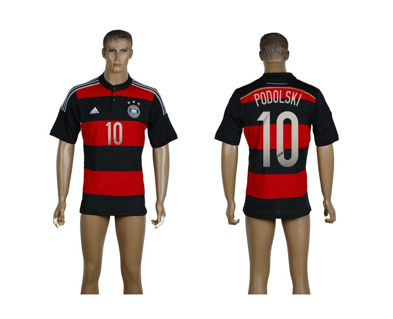 Germany 10 Podolski 2014 World Cup Away Thailand Jerseys