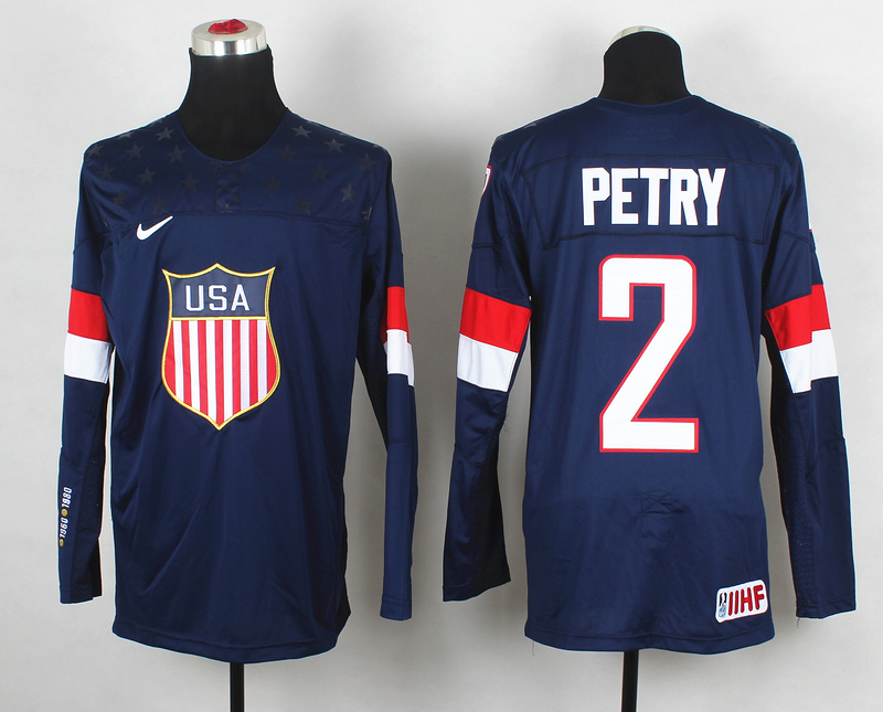 USA 2 Petry Blue 2014 Olympics Jerseys