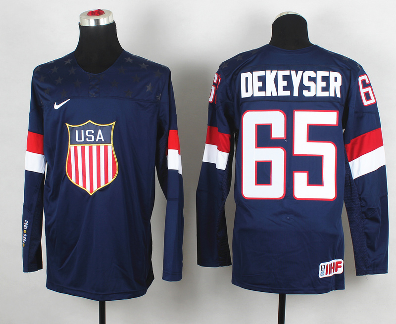 USA 65 Dekeyser Blue 2014 Olympics Jerseys