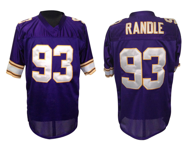 Vikings 93 Randle Purple Throwback Jerseys