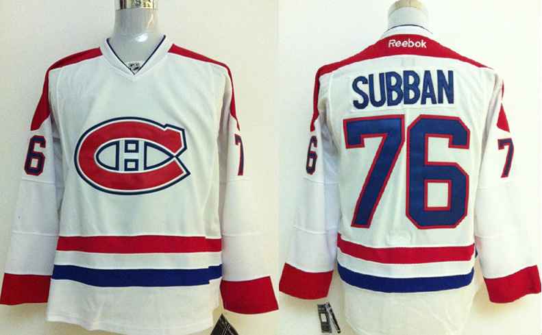 Canadiens 76 Subban White Jerseys