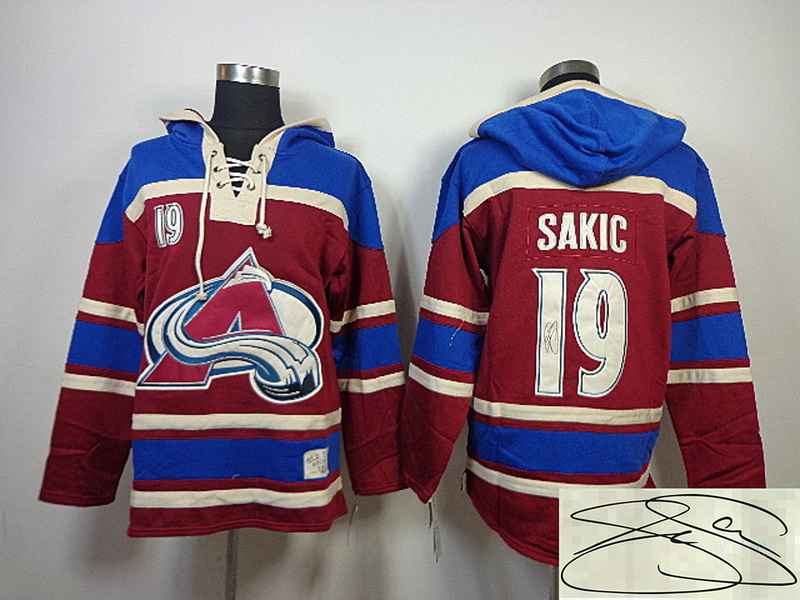 Avalanche 19 Sakic Red Hooded Signature Edition Jerseys