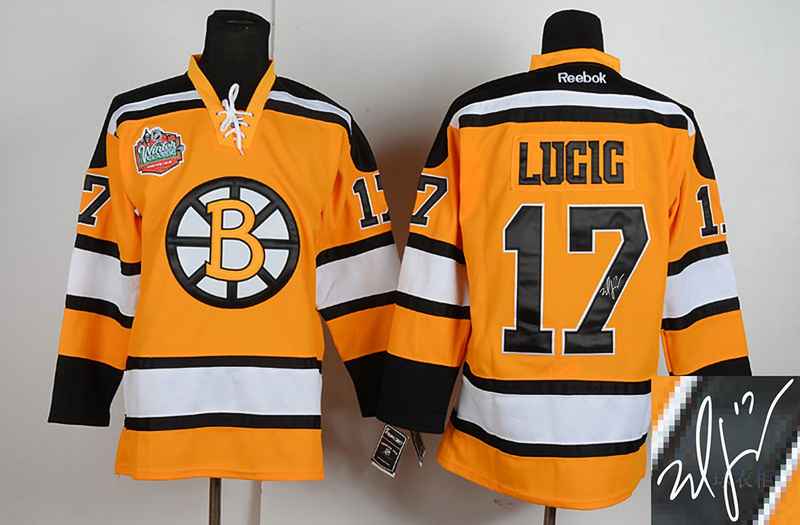 Bruins 17 Lucic Orange Signature Edition Jerseys