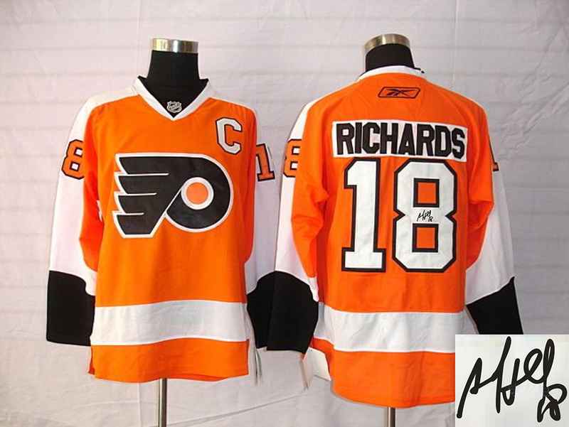 Flyers 18 Richards Orange Signature Edition Jerseys - Click Image to Close