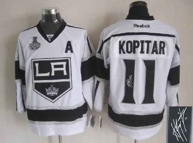 Kings 11 Kopitar White A Patch Signature Edition Jerseys - Click Image to Close
