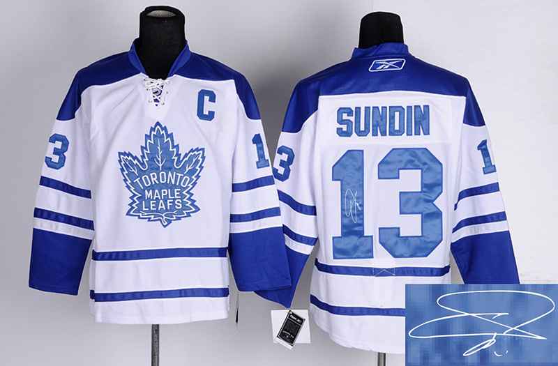 Leafs 13 Sundin White Signature Edition Jerseys