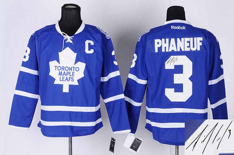 Leafs 3 Phaneuf Blue Signature Edition Jerseys