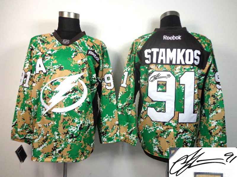 Lightning 91 Stamkos Camo Signature Edition Jerseys
