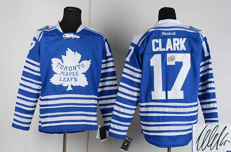 Maple Leafs 17 Clark Blue Classic Signature Edition Jerseys