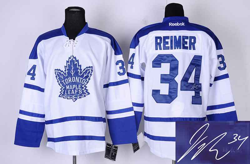 Maple Leafs 34 Reimer White Signature Edition Jerseys
