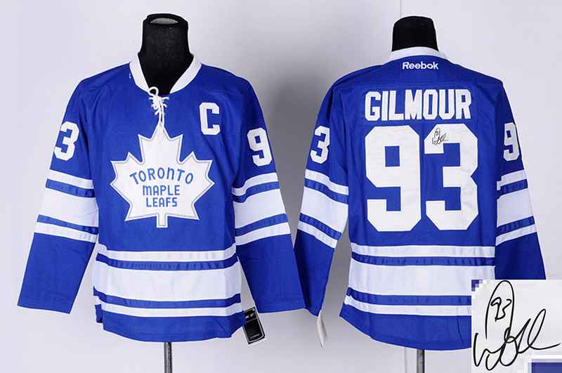 Maple Leafs 93 Gilmour Blue Signature Edition Jerseys