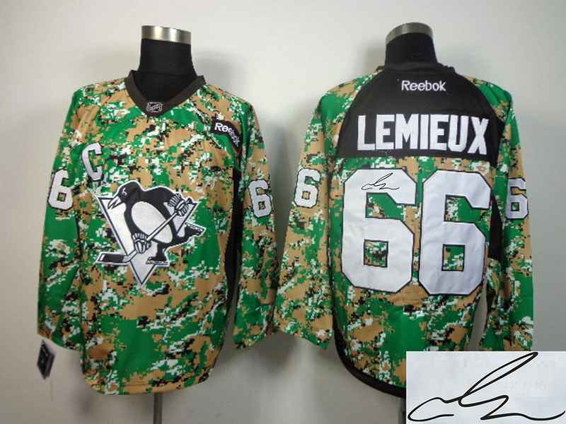 Penguins 66 Lemieux Camo Signature Edition Jerseys