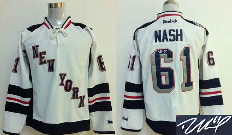 Rangers 61 Nash White 2014 Stadium Series Signature Edition Jerseys