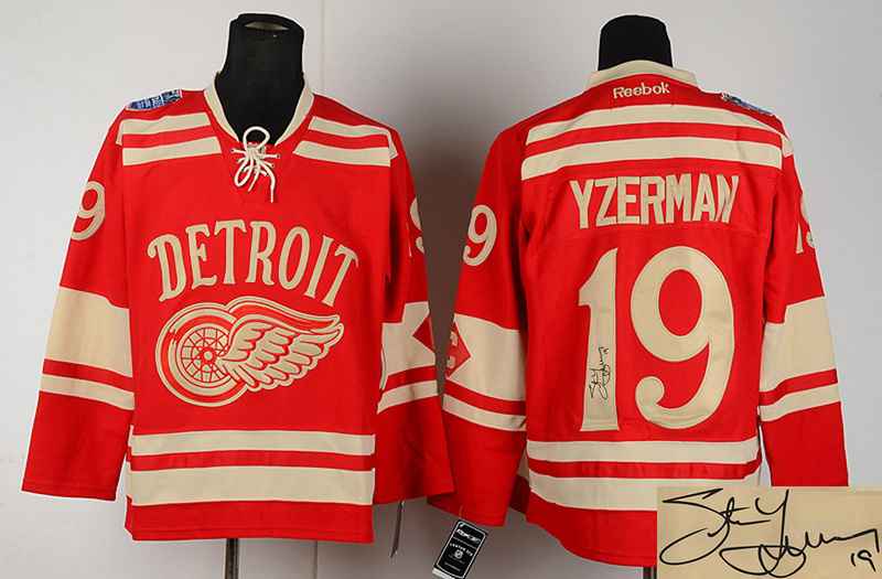 Red Wings 19 Yzerman Red Classic Signature Edition Jerseys