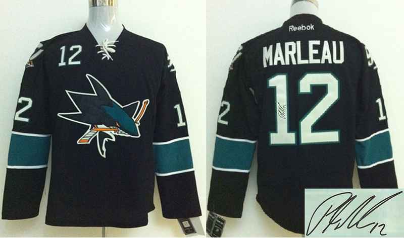 Sharks 12 Marleau Black Signature Edition Jerseys