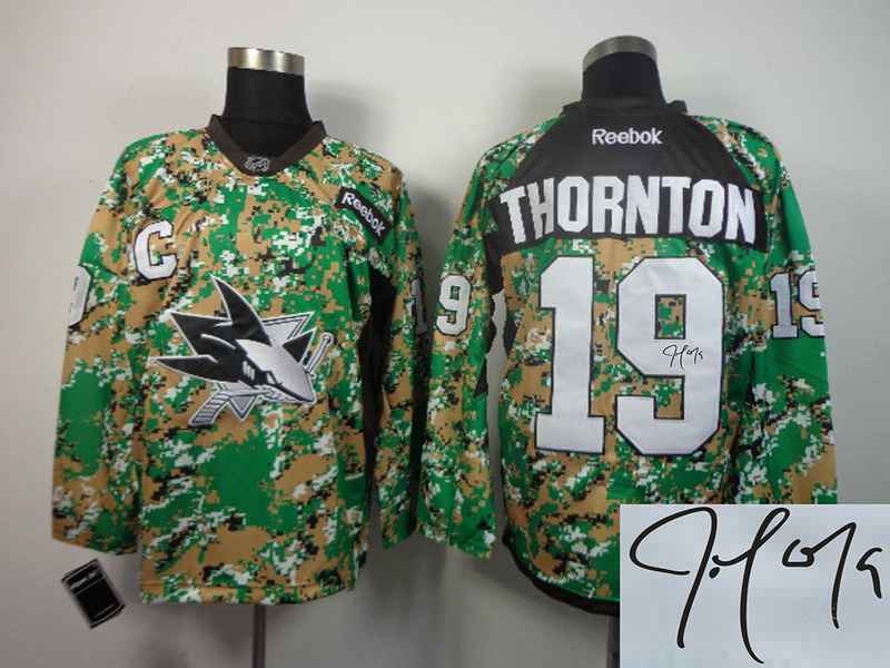 Sharks 19 Thornton Camo Signature Edition Jerseys