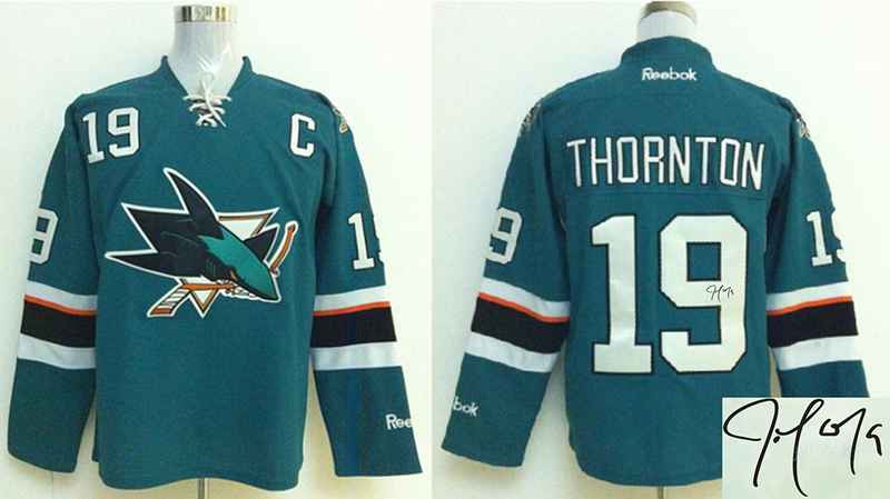 Sharks 19 Thornton Teal Signature Edition Jerseys