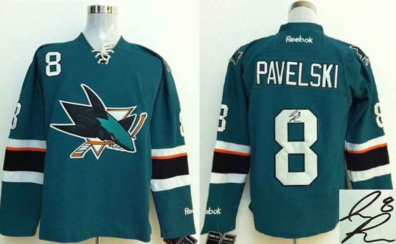 Sharks 8 Pavelski Teal Signature Edition Jerseys