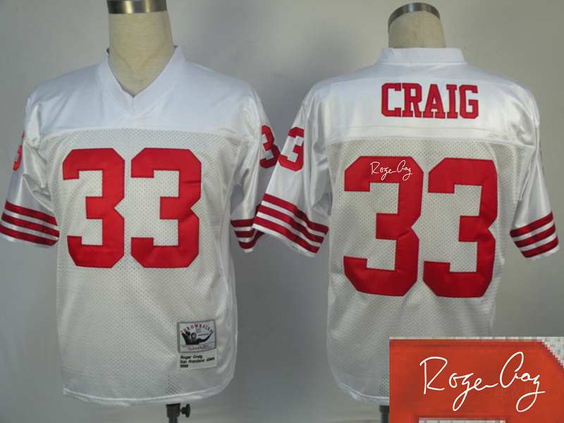 49ers 33 Craig White Throwback Signature Edition Jerseys