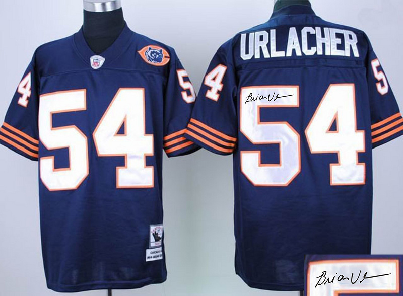 Bears 54 Urlacher Big Number Throwback Signature Edition Jerseys