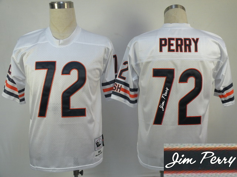Bears 72 Perry White Throwback Signature Edition Jerseys