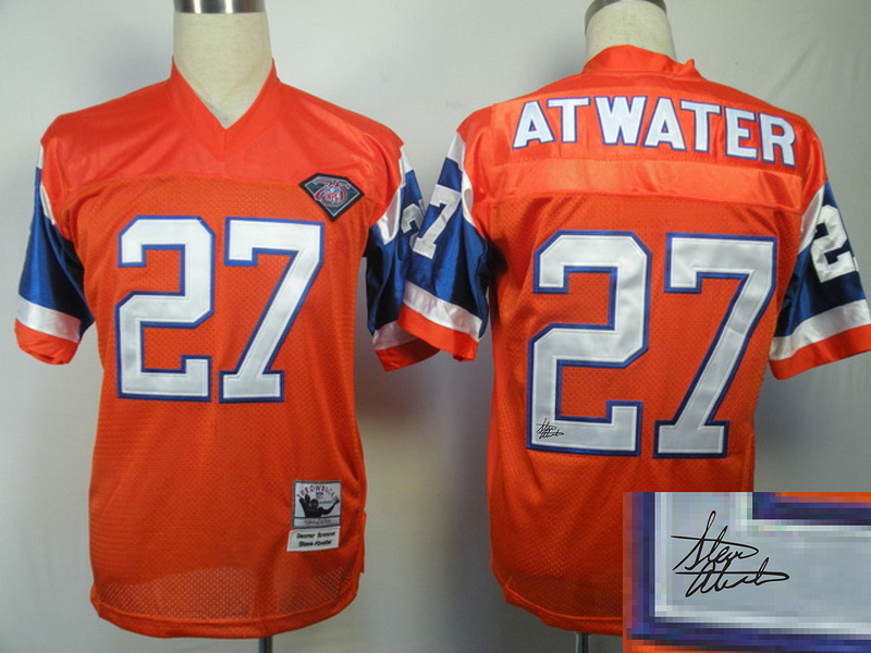 Broncos 27 Atwater Orange Throwback Signature Edition Jerseys