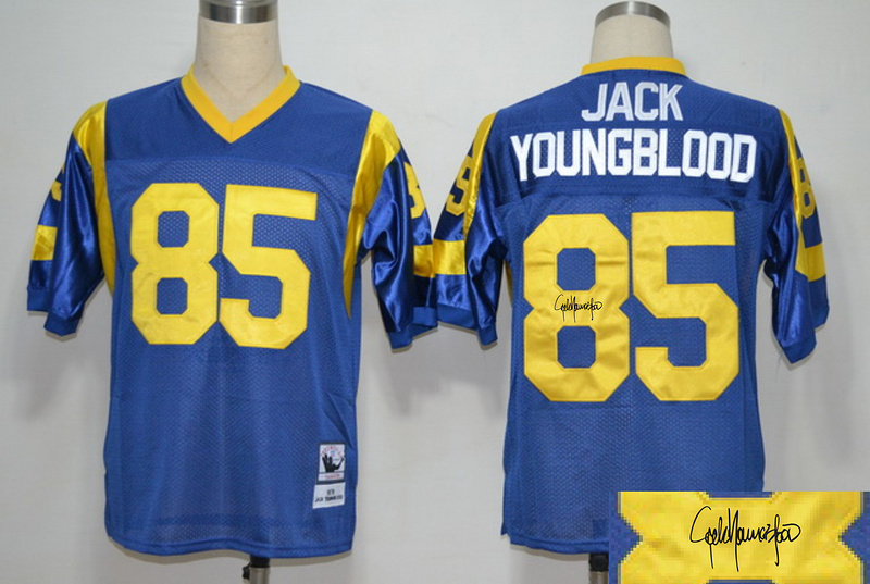 Rams 85 Jack Youngblood Blue Throwback Signature Edition Jerseys Rams 85 Jack Youngblood Blue Throwback Signature Edition Jerseys