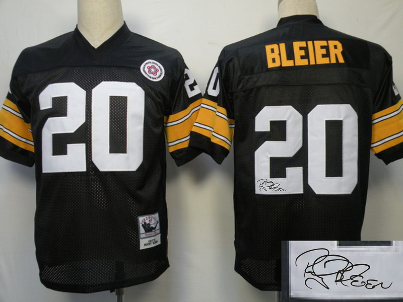 Steelers 20 Bleier Black Throwback Signature Edition Jerseys