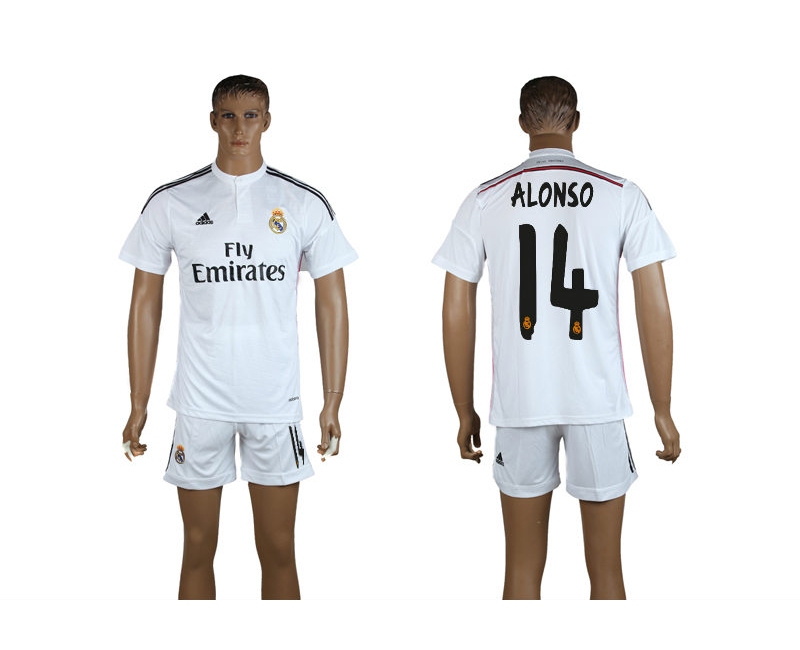 2014-15 Real Madrid 14 Alonso Home Jerseys