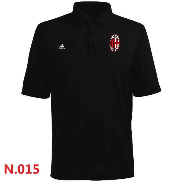 Adidas AC Milan Textured Solid Performance Polo Black