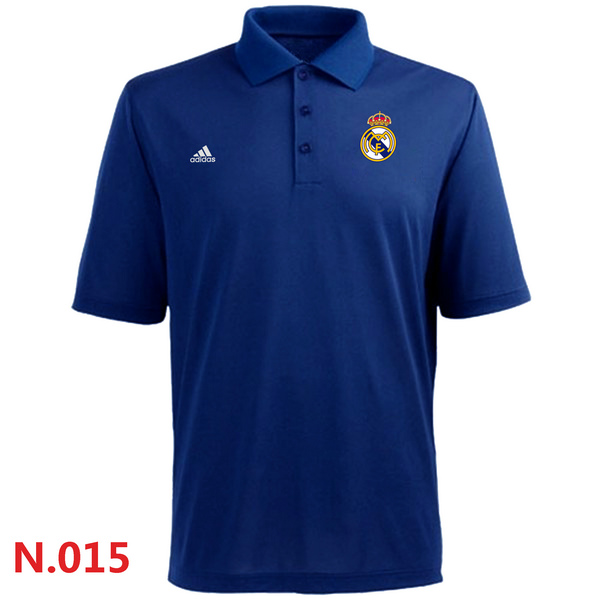Adidas Real Madrid CF Textured Solid Performance Polo Blue - Click Image to Close