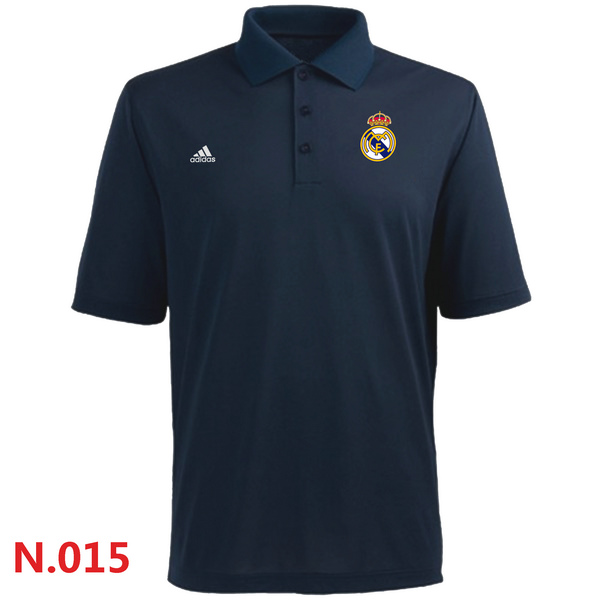Adidas Real Madrid CF Textured Solid Performance Polo D.Blue - Click Image to Close