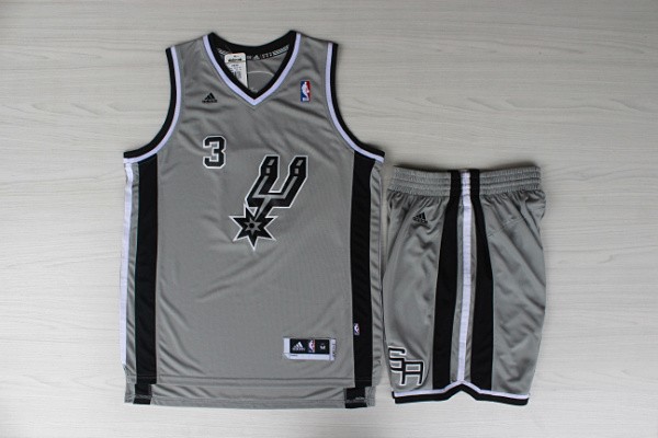 Spurs 3 Beinelli Grey New Revolution 30 Jerseys(With Shorts)