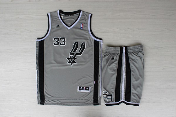 Spurs 33 Diaw Grey New Revolution 30 Jerseys(Shorts)
